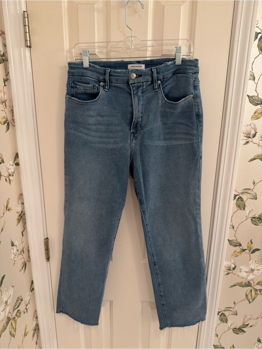 Good American Distressed Good Legs Straight Jean